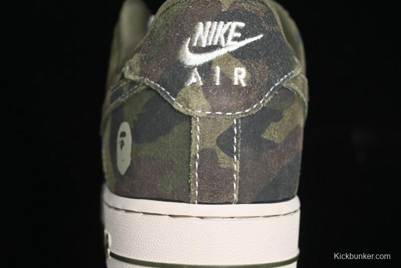 Nike Air Force 1 '07 Low Bape Collaboration - Jungle Camouflage Low-Top Casual Sneakers - CH6336-509