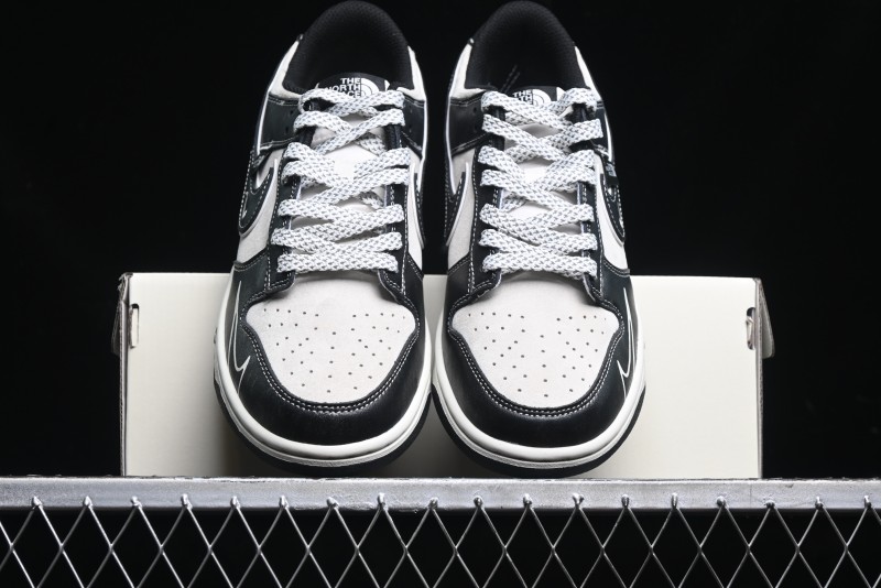 Nike SB Dunk Low The North Face Series - High Gloss Black Swoosh Anniversary Custom Low-Top Casual Skate Shoes - DJ2024-047
