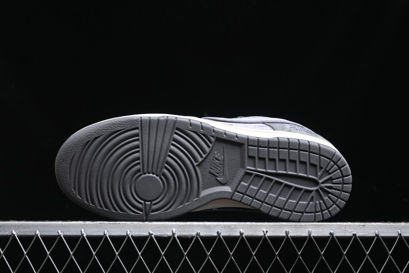 Nike SB Dunk Low Stussy Collaboration - Granite Grey Anniversary Custom Low-Top Casual Skate Shoes - XS1086-008