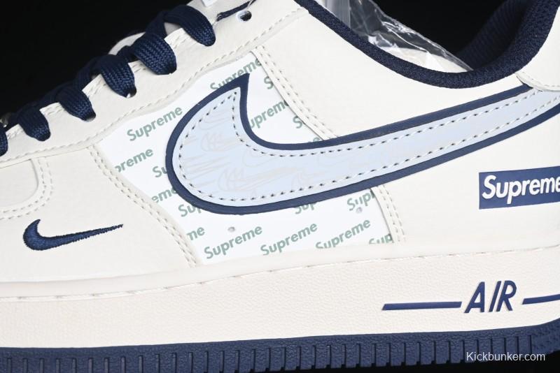 Nike Air Force 1 '07 Low Supreme Collaboration - Light Blue Shadow Swoosh Casual Sneakers - XZ6188-989