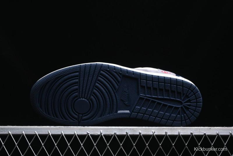 Nike Travis Scott x Fragment Design x Air Jordan 1 Low OG SP AJ1 Multi-Color Patchwork Low-Top Casual Sneakers - DM7866-039