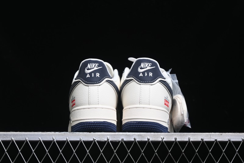 Nike Air Force 1 '07 Low Stone Island x Supreme Collaboration - Navy Blue & Off-White Low-Top Casual Sneakers - BB1616-302