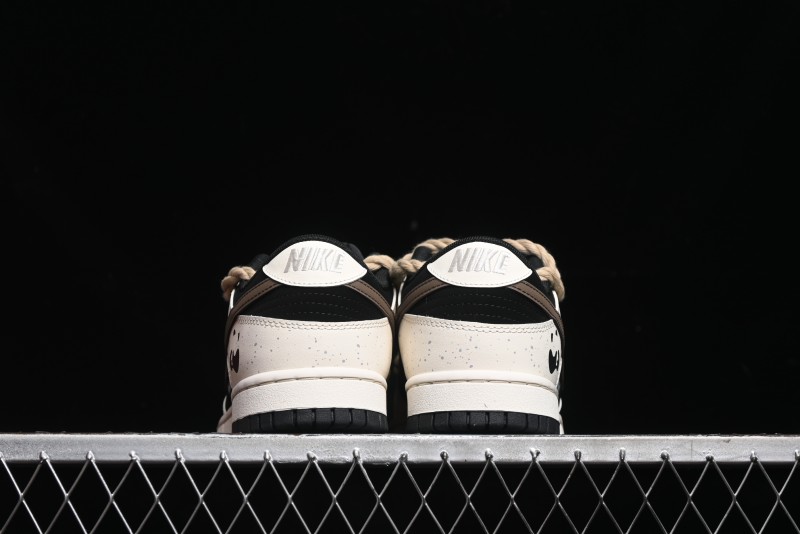 Nike Dunk Low Retro Casual Sneakers with Little Panda and Dopamine Mocha Design - DD1391-100