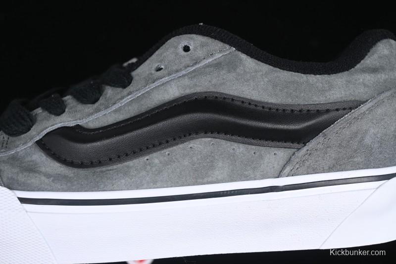 Vans Knu Skool Low-Top Retro Casual Vulcanized Sneakers in Grey Black - VN0009QCBDS
