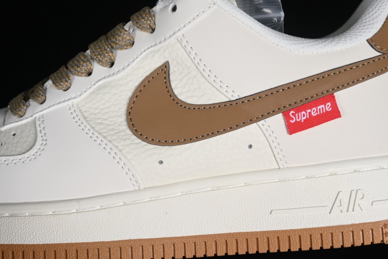 Supreme x Nike Air Force 1 '07 Low Skateboarding Shoes - Coffee Brown - HD1968-019
