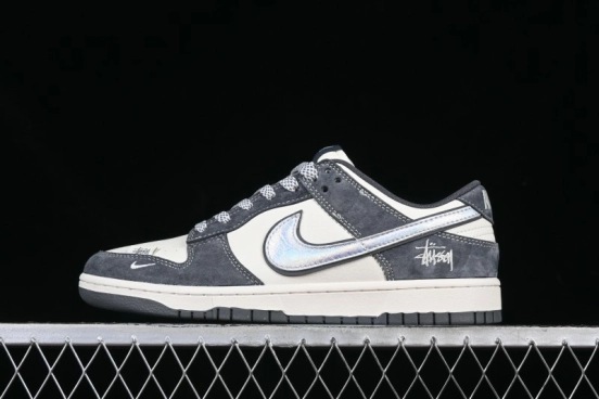 Nike SB Dunk Low Stussy Collaboration Embroidered Swoosh Anniversary Custom Low-Top Casual Sneakers - DM6868-036