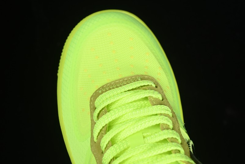 Nike Off White x Air Force 1 Low OW Collaboration Transparent Yellow Sneakers - AO4606-700