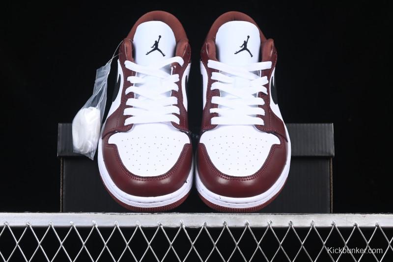 Nike Air Jordan 1 Low AJ1 Retro Lifestyle Sneakers in White and University Red - HF3148-102