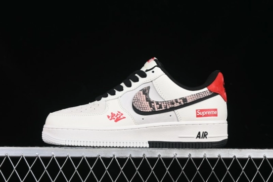 Nike Air Force 1 '07 Low Supreme Snake Year Limited Edition Basketball Shoes with Python Swoosh - DM6688-026