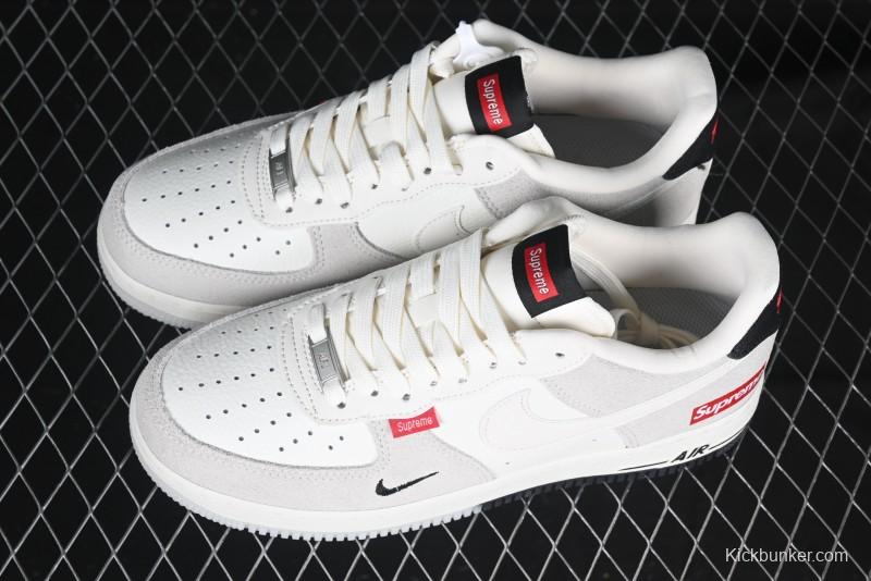 Nike Air Force 1 '07 Low Supreme Collaboration - Beige Grey Woven Label Casual Sneakers - CH6336-517