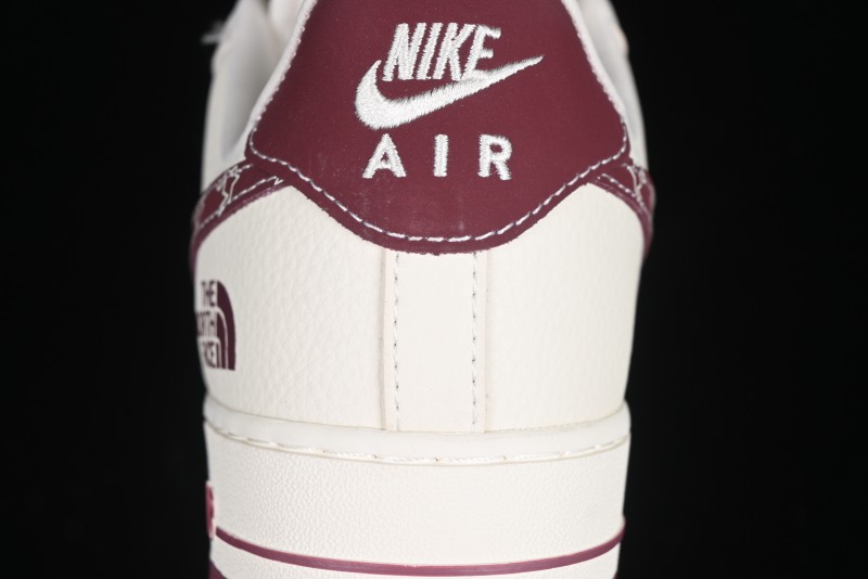 Nike Air Force 1 '07 Low The North Face Collaboration Burgundy Swoosh Casual Sneakers - KK1988-042