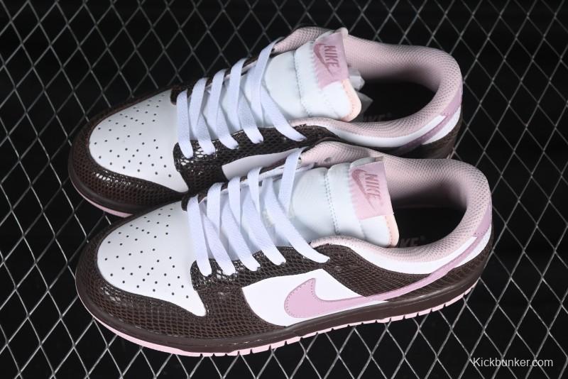 Nike Dunk Low Retro Sneakers in Grey Purple Snakeskin Leather - HV6932-299