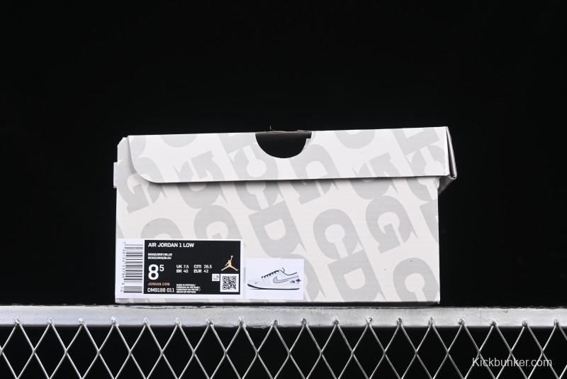Nike Air Jordan 1 Low AJ1 The North Face Collaboration - Grey Pigskin Blue Sole Retro Basketball Shoes DM9188-011
