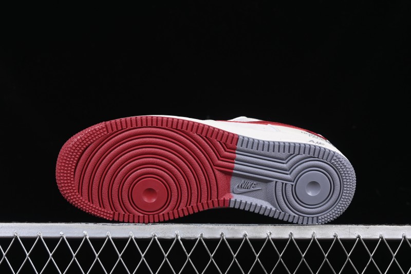 Nike Air Force 1 '07 Low The North Face Collaboration Beige Red Casual Sneakers - DM6688-047
