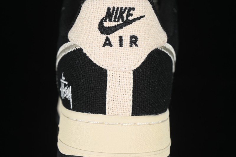 Nike Air Force 1 '07 Low Stussy Collaboration Beige Black Low-Top Casual Sneakers - XZ6188-762