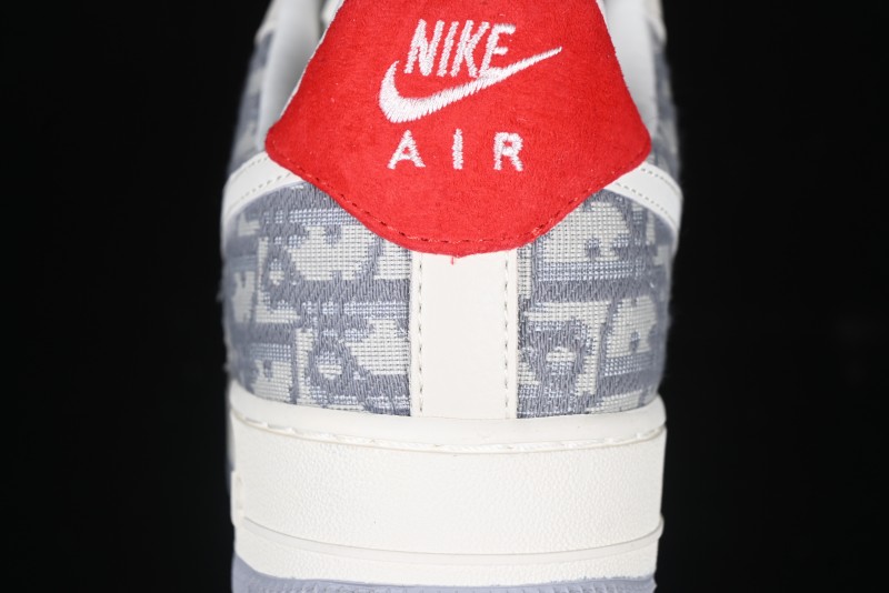 Nike Air Force 1 '07 Low Dior Collaboration - Grey Pattern Low-Top Casual Sneakers - DF0188-021