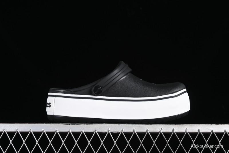 Crocs Crocband Platform Rainbow Comfortable Thick-Soled Clogs - B.D4