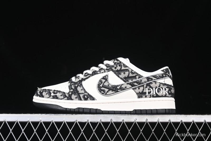 Nike SB Dunk Low Dior Collaboration Anniversary Customized Low-Top Casual Skate Shoes - YX5066-248