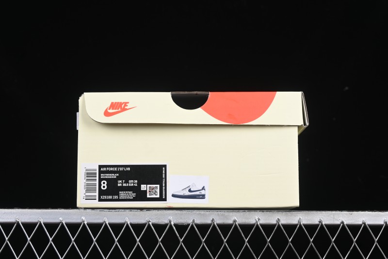 Nike Air Force 1 '07 Low Stussy Collaboration All Black Low-Top Casual Sneakers - XZ6188-195