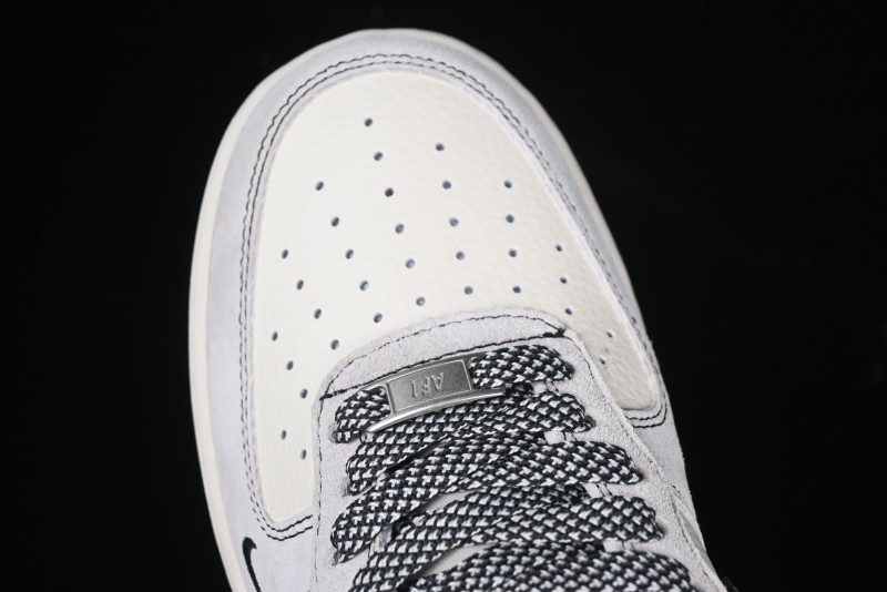 Nike Air Force 1'07 Low The North Face Collaboration - Grey Black Reflective Swoosh Casual Sneakers - DM6688-007