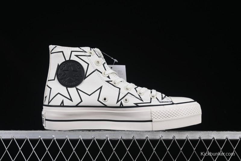 Converse Chuck 70 High Top Sneakers with Star Patch and Thick Sole - 581672C