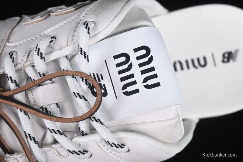 Miu Miu x New Balance 530 Deconstructed Low-Top Retro Sneakers with Dual Lace Design - AJD4