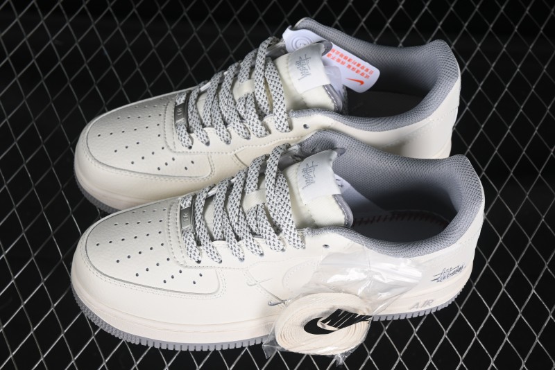 Nike Air Force 1 Low x Stussy "Light Bone and Grey" – Premium Collaboration Sneakers