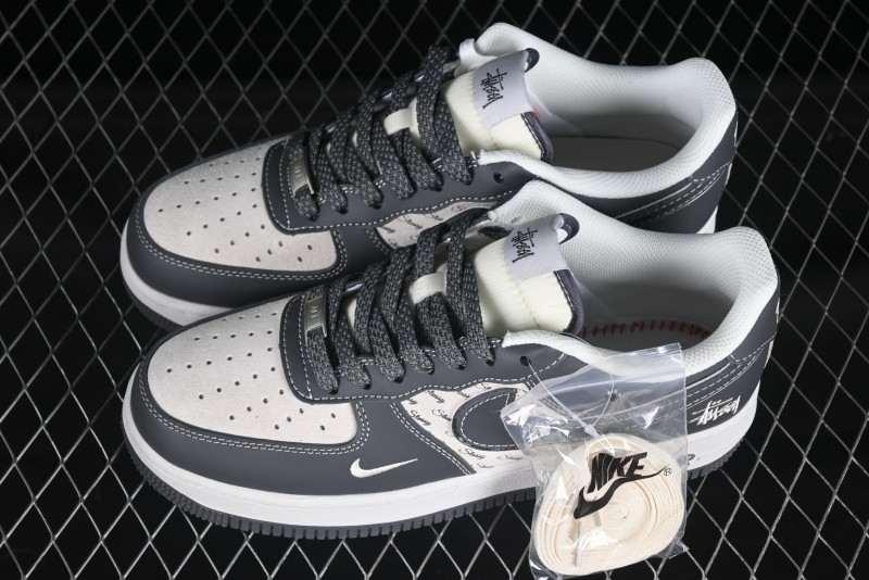 Nike Air Force 1'07 Low Stussy Collaboration Star Dust Grey Low-Top Casual Sneakers - XZ6188-229