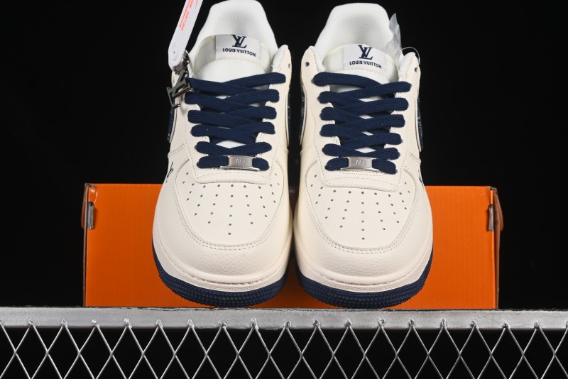 Nike Air Force 1'07 Low LV Collaboration Blue Denim Swoosh Casual Sneakers - XX3168-128