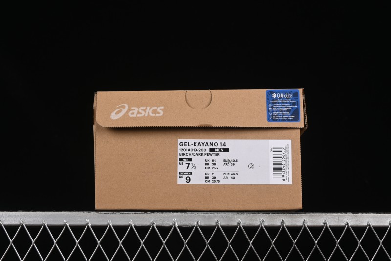 Asics Gel-Kayano 14 Running Shoes with Engineered Elastic Double-Layer Knit Upper and 3D Visible GEL Cushioning - 1201A019-200