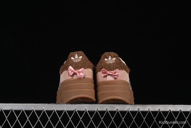 Adidas Originals Gazelle Bold JR4244 Collaboration Low-Top Platform Sneakers with Slip-Resistant Durable Sole