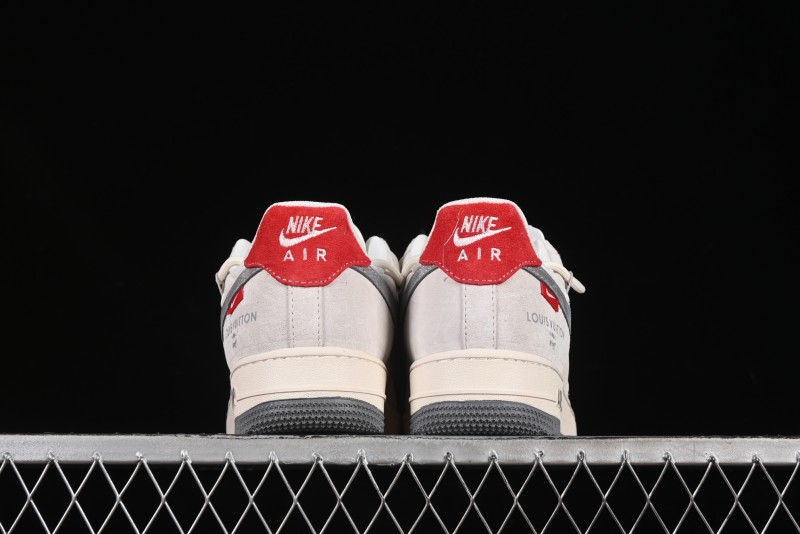 Nike Air Force 1 '07 Low LV Collaboration Two-Tone Red Heel Drawstring Casual Sneakers - DM6868-084