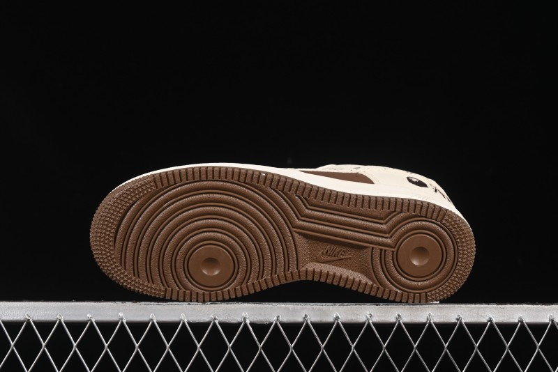 Nike Air Force 1 '07 Low BAPE Collaboration Beige Brown Graffiti Swoosh Casual Sneakers - DF0188-061