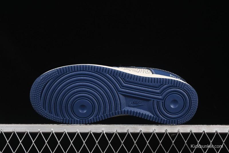 Nike Air Force 1'07 Low FOG Collaboration Beige Blue Ripple Casual Sneakers - KK1988-079