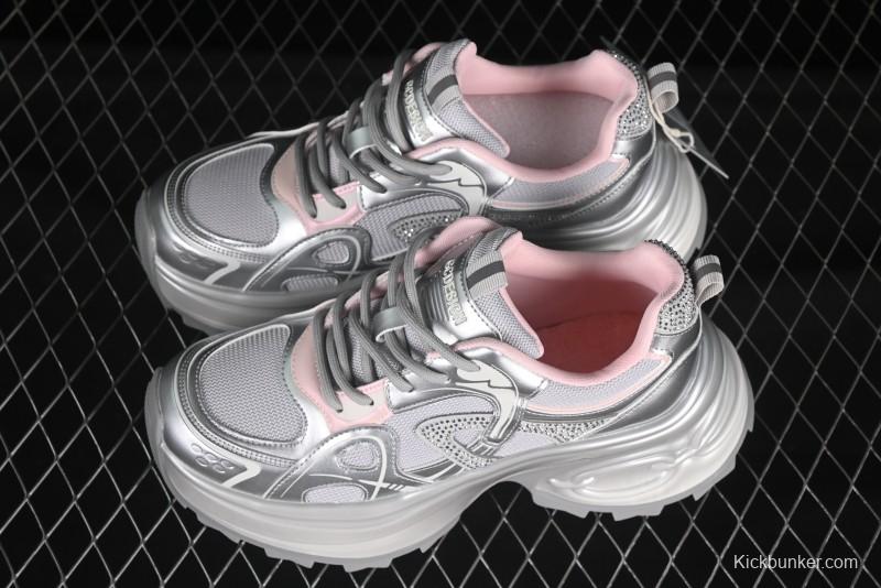 GG-CC 25ss New Platform Chunky Sneakers with 7CM Height Increase and Irregular Design - 668-2 Silver