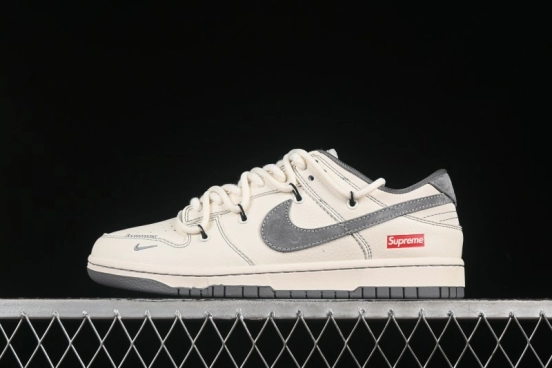 Nike SB Dunk Low Sup Series Strap White Grey Hook Anniversary High-End Custom Low-Top Casual Skate Shoes - YX5066-281