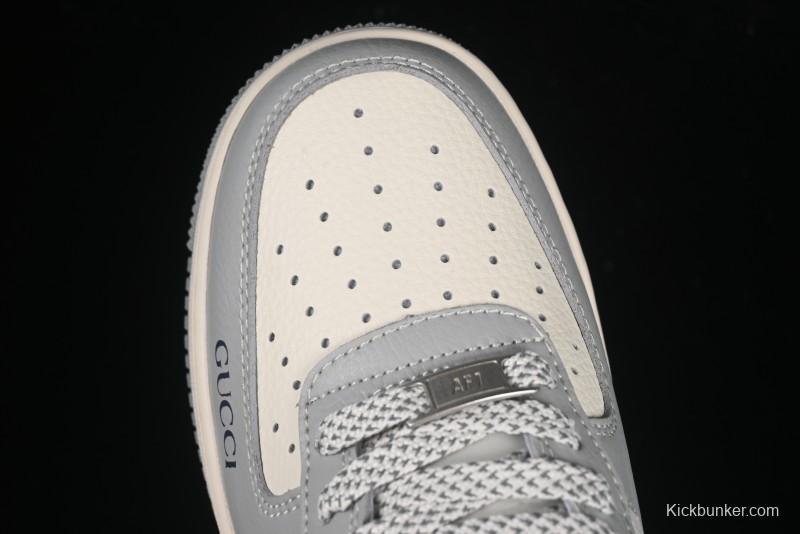 Nike Air Force 1 '07 Low Gucci Collaboration Grey Blue Swoosh Casual Sneakers - XS1958-543