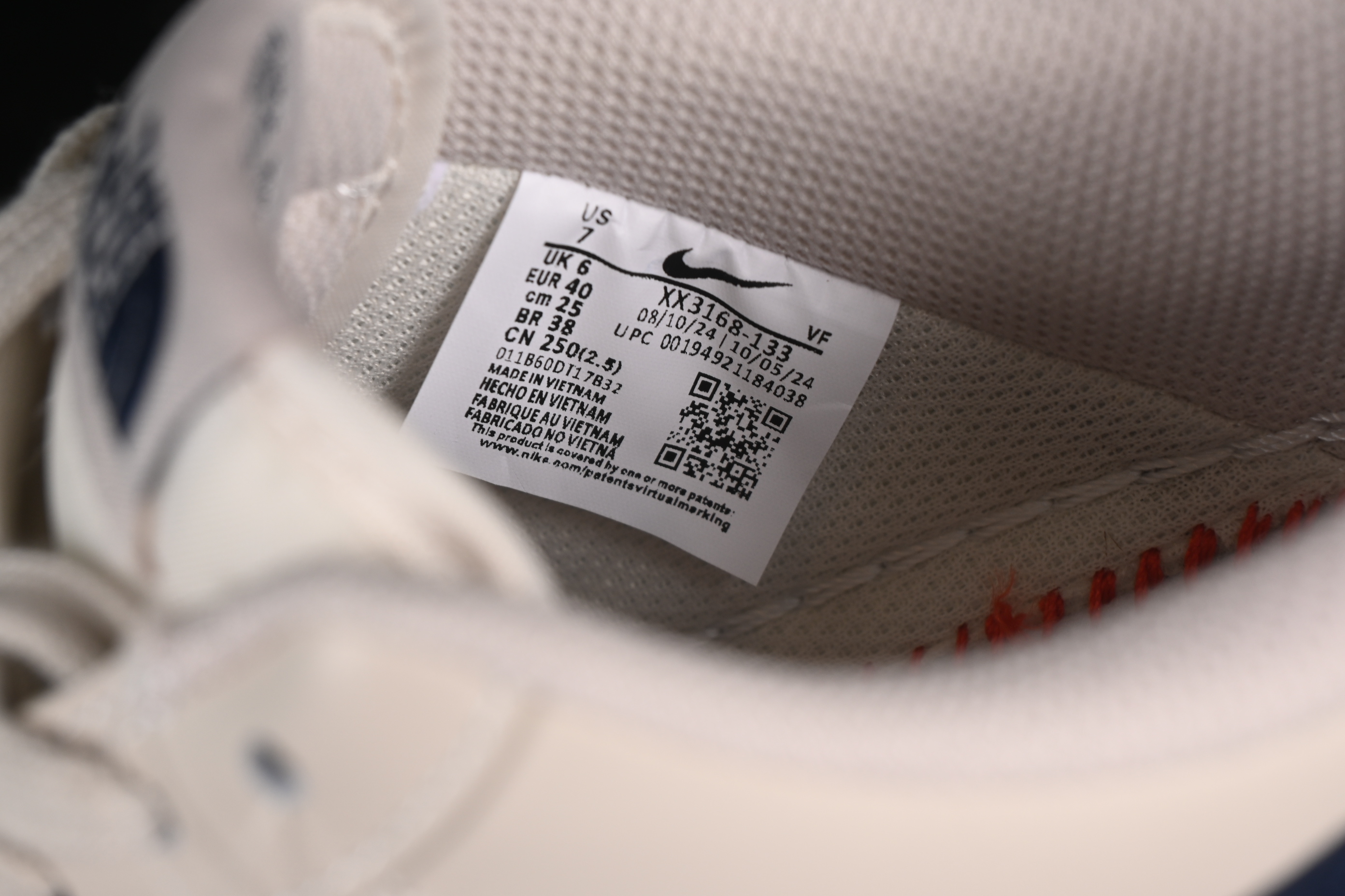 Nike Air Force 1 '07 Low The North Face Collaboration Red Heel Navy Blue Casual Sneakers - XX3168-133