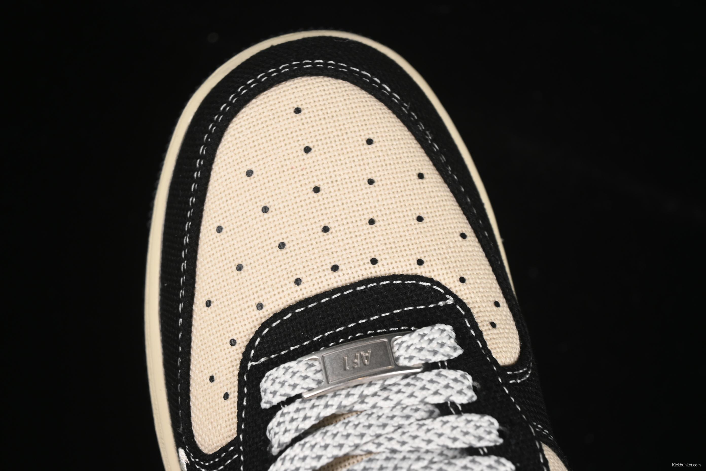 Nike Air Force 1 '07 Low Stussy Collaboration Beige Black Hemp Low-Top Casual Sneakers - XX3168-156