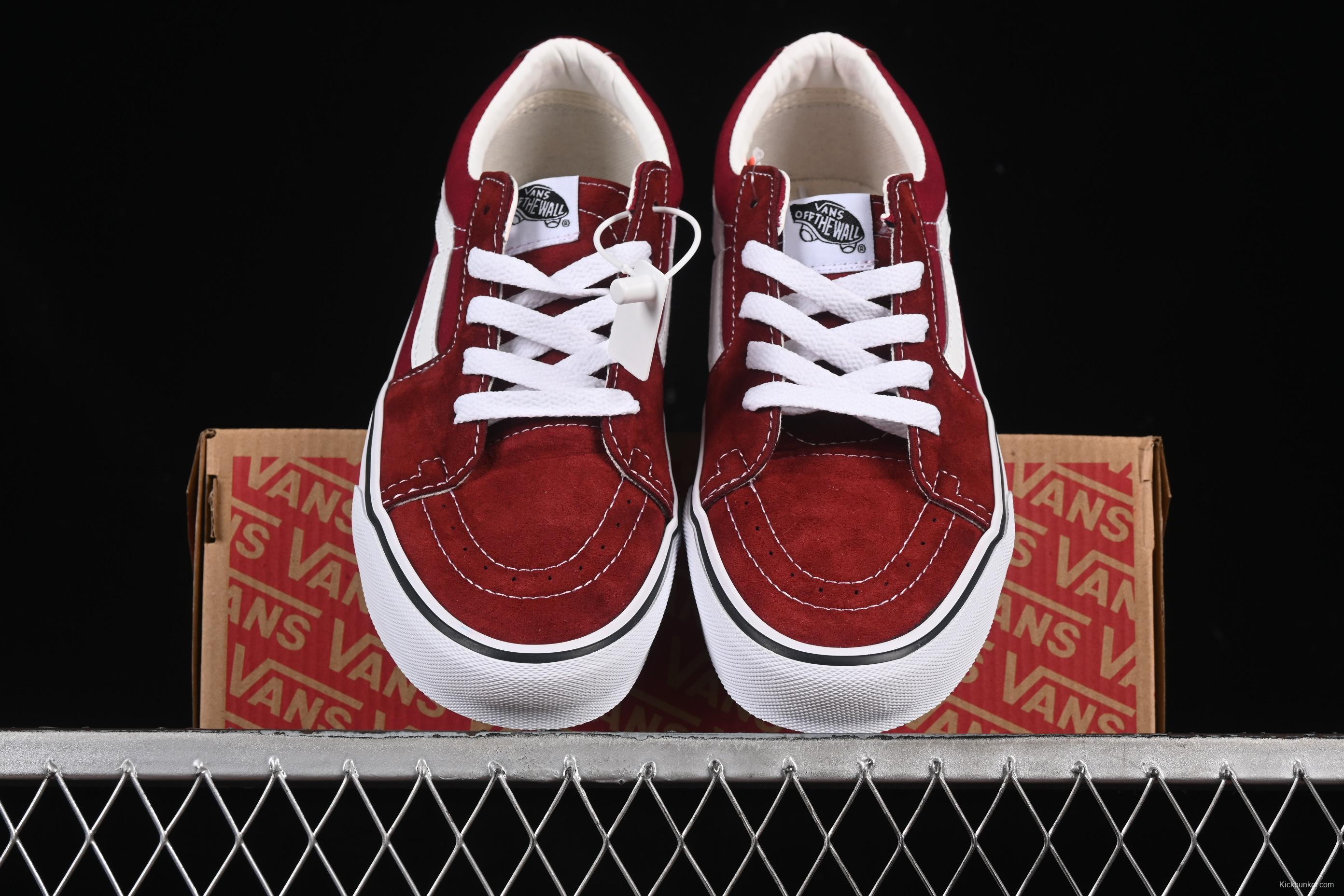 Vans Sk8-Low Burgundy Anti-Slip Casual Skate Shoes - VN0A4UUK5U7