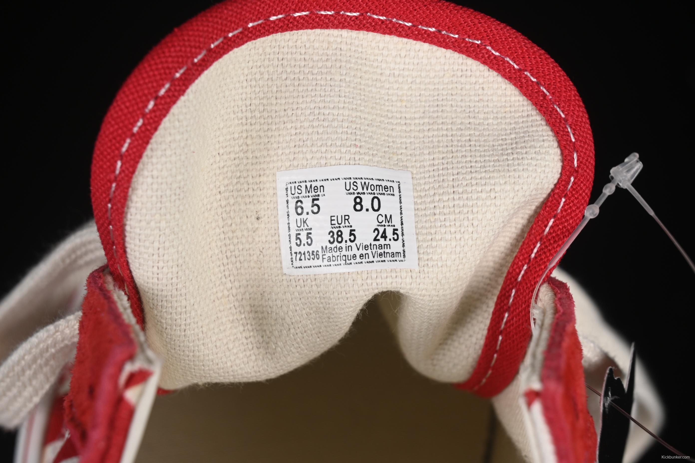 Vans Old Skool 36 LX-BMX Classic Skate Shoes in White Red Checkerboard - VN000D57ERM