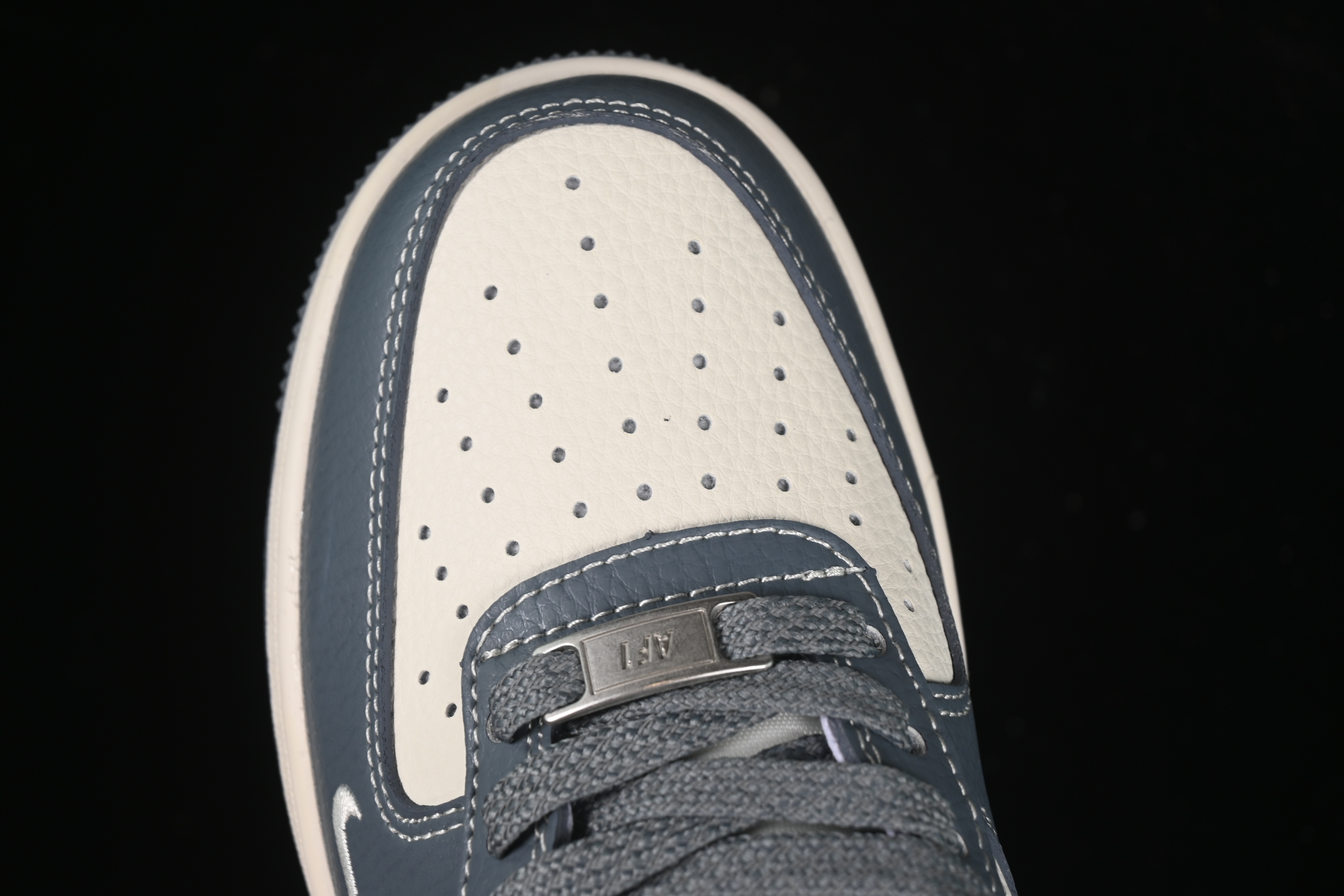 Nike Air Force 1 '07 Low Stussy Collaboration Grey Black Tail Low-Top Casual Sneakers - XS1958-553