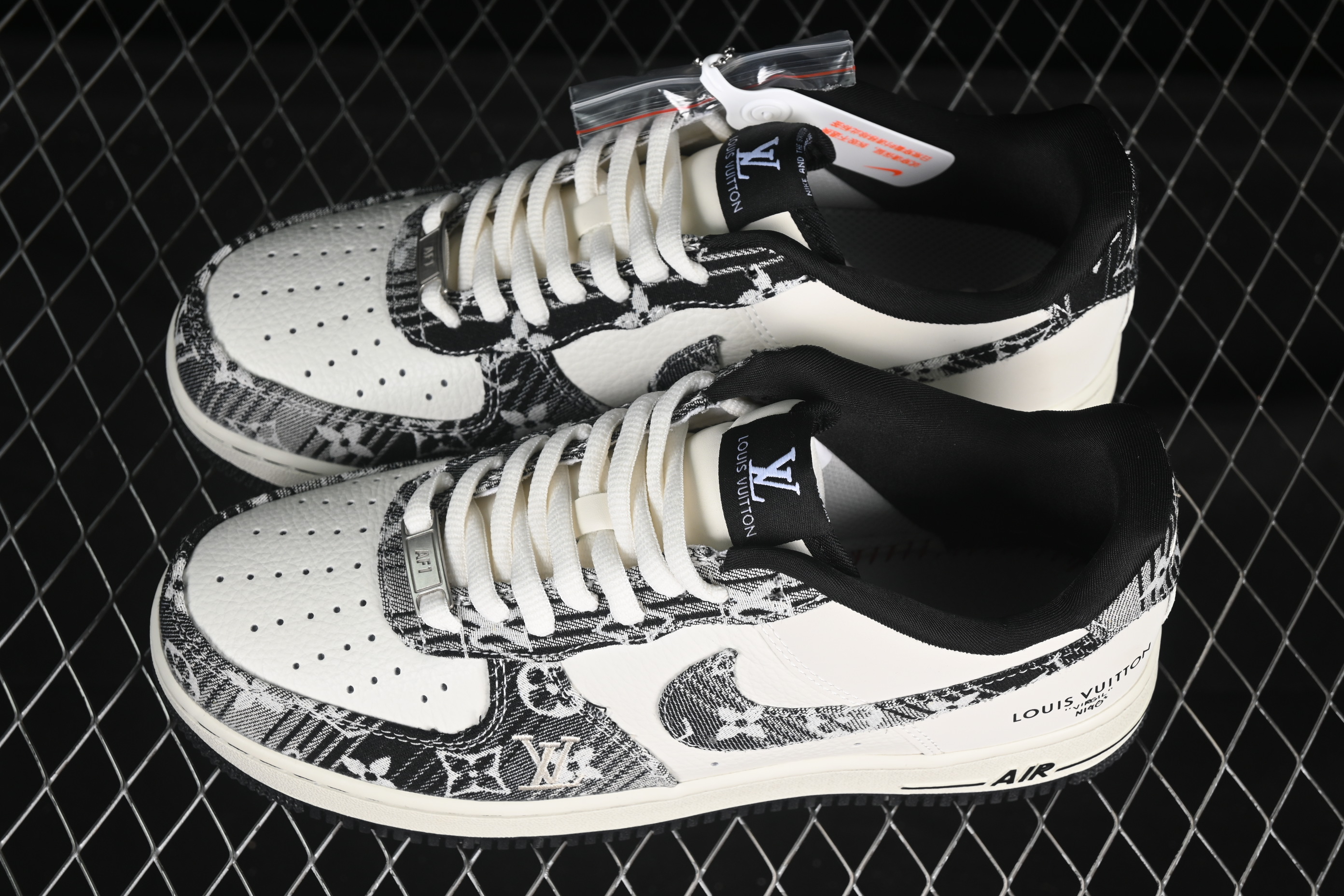 Nike Air Force 1 '07 Low LV Collaboration Grey Black Denim Casual Sneakers - SC9207-539
