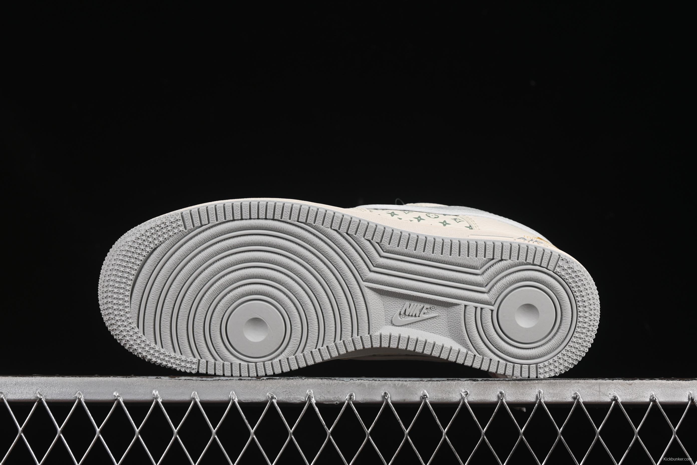 Nike Air Force 1'07 Low LV Collaboration Print Small Gold Swoosh Casual Sneakers - XX3168-159