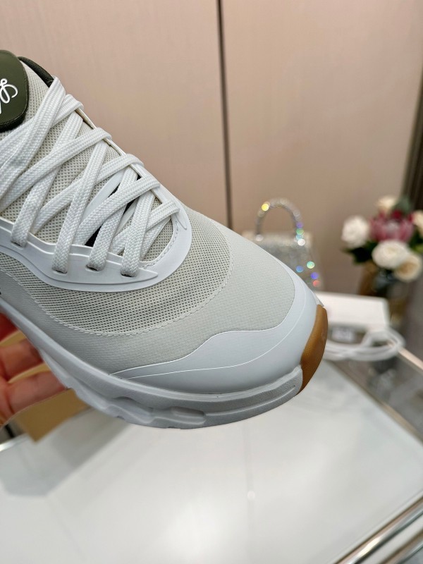 2025 Unisex Loewe White Mesh Sneakers Collaboration KFY00300