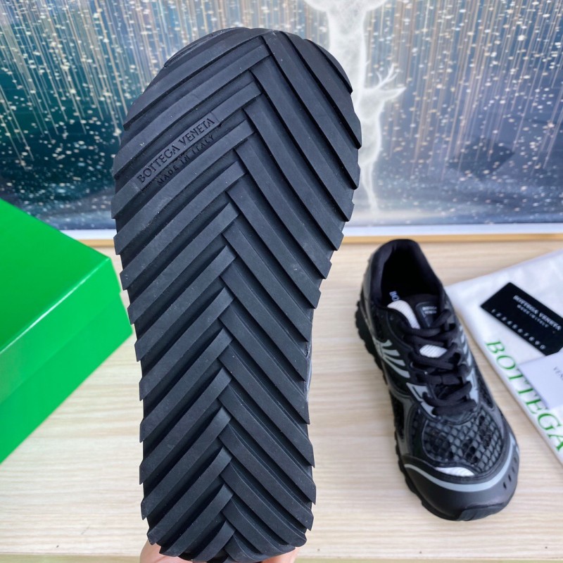 2025 Men BV Black Mesh Leather Sneakers LY00310