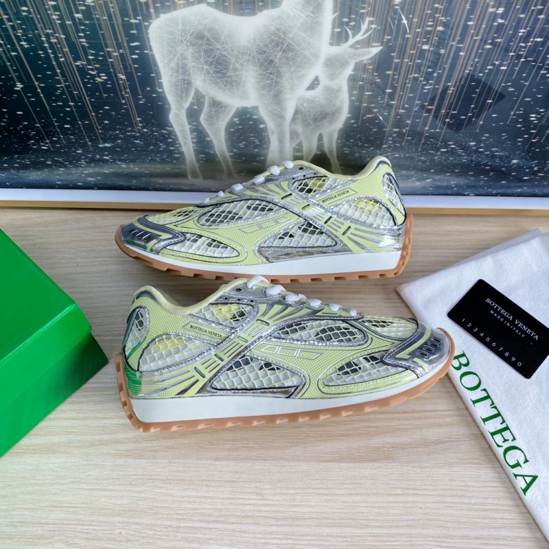 2025 Unisex BV Yellow Silver Mesh Rubber Running Sneakers LY0000