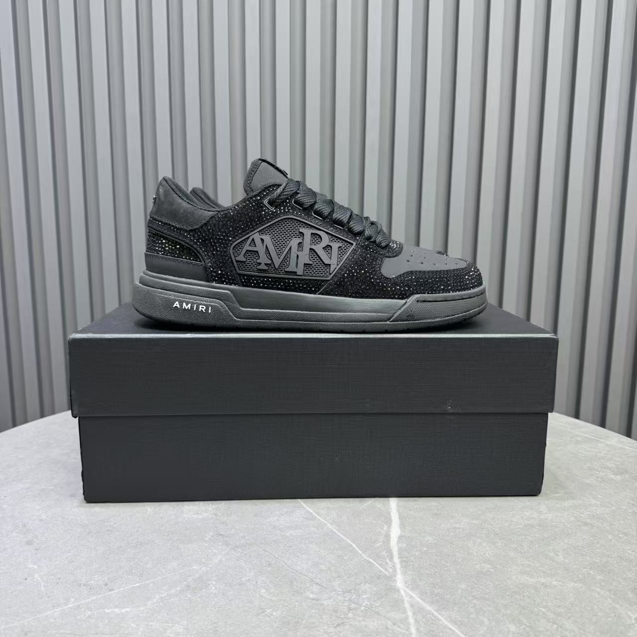 2025 Men Amiri Black Leather Sneakers MJ00360