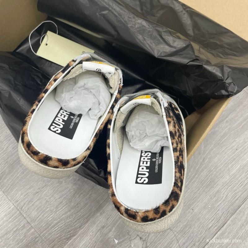 2025 GGDB White Black Leopard Print Suede Leather Slip-On Sneakers