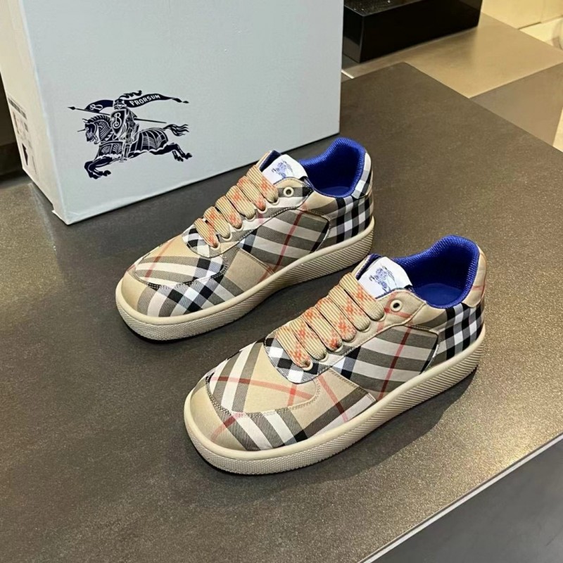 2024 Unisex Burberry Beige Black White Leather Casual Shoes MJ00330